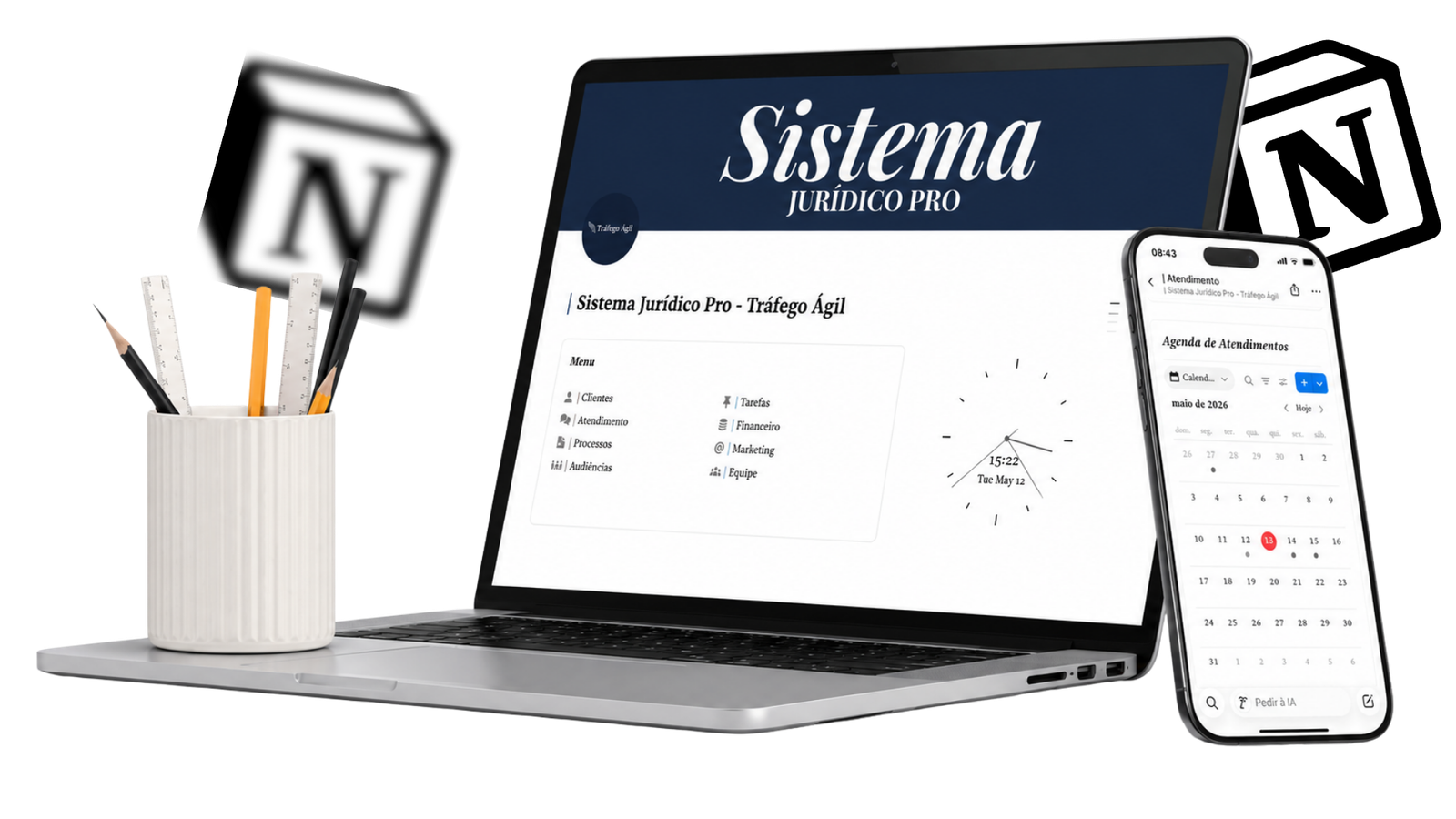 Sistema Jurídico Pro — template Notion